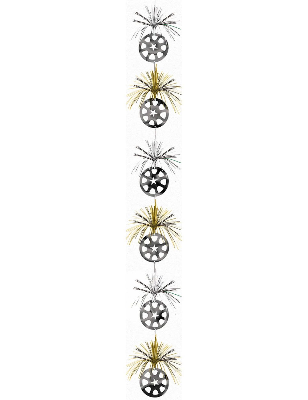 Décoration à suspendre étoiles pour fête or et argent métallisé