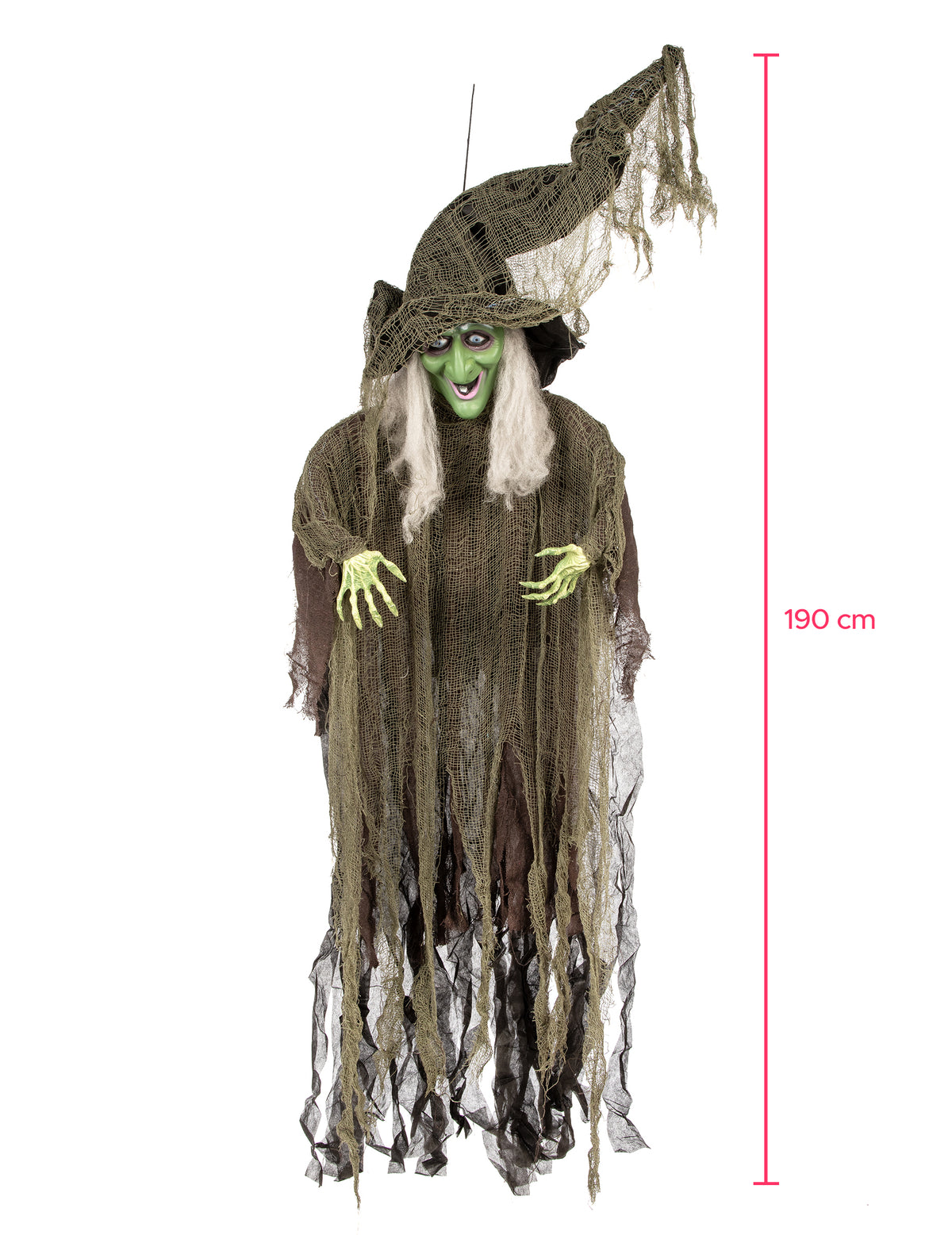 Dimensions de la décoration à suspendre sorcière pour Halloween