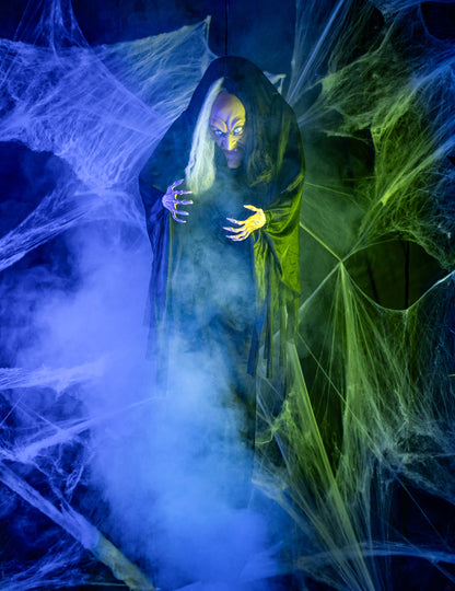 Décoration à suspendre sorcière pour Halloween noire et blanche