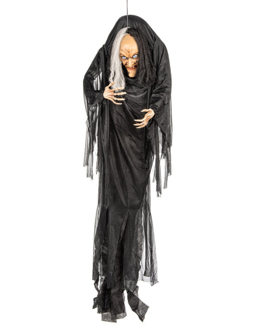 Decorare pentru a atârna vrăjitoare alb -negru 140 cm Halloween