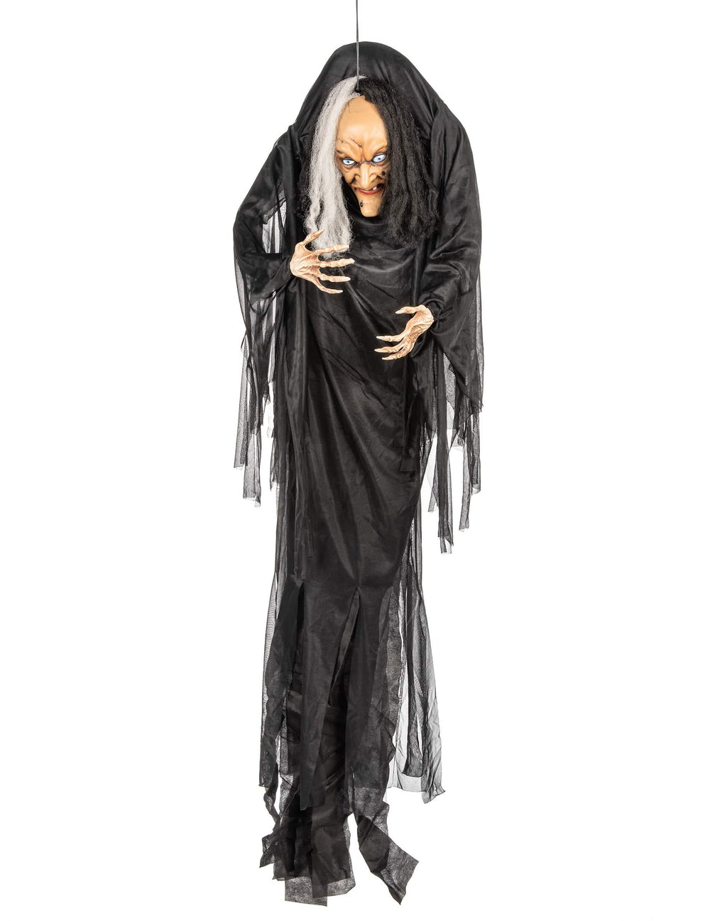 Decorațiune de agățat vrăjitoare pentru halloween, albă și neagră