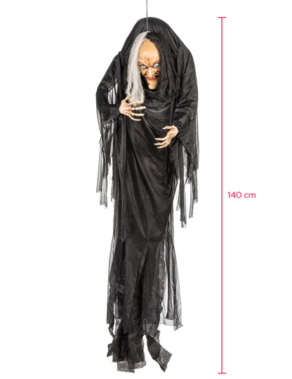 Decorare pentru a atârna vrăjitoare alb -negru 140 cm Halloween