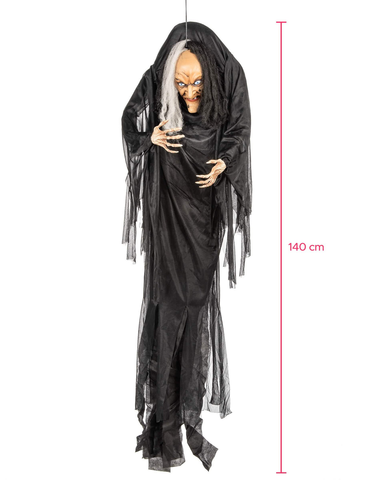 Dimensiunile decorațiunii de agățat vrăjitoare pentru halloween