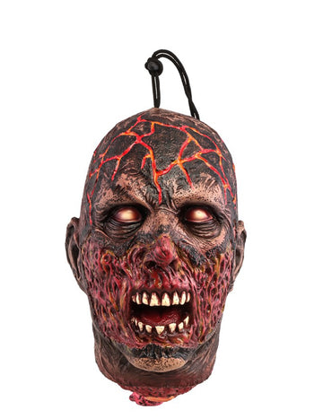 Décoration à suspendre tête de zombie brûlé 30 cm
