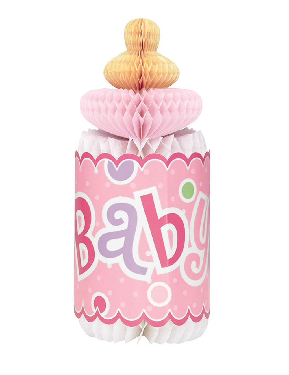 decorațiuni de masă alvéolată biberon baby shower pentru fată roz