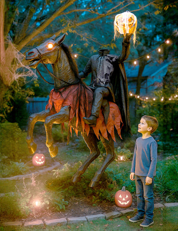 Decorațiune animată cu călăreț fără cap 210 cm