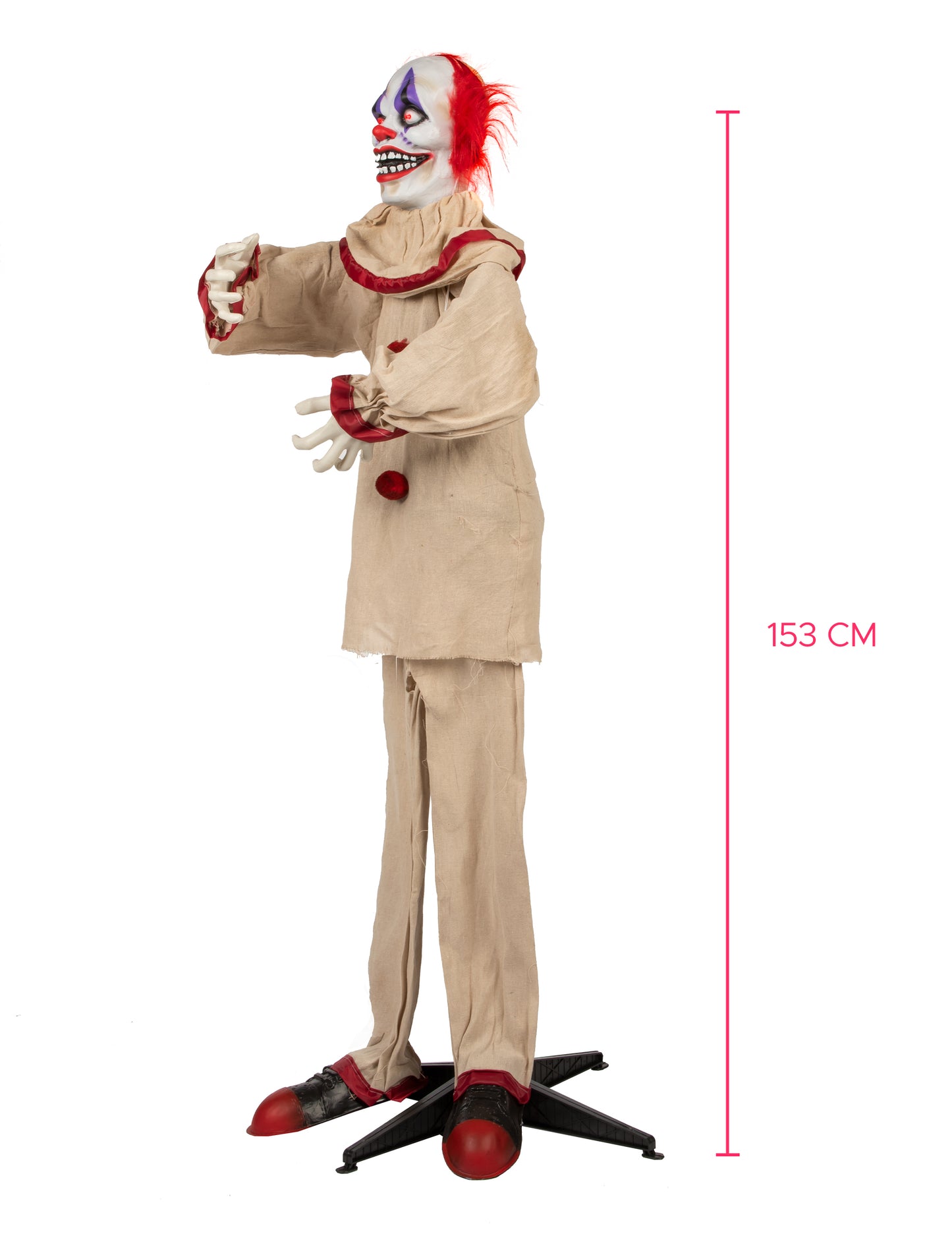 Decorațiune animată cu clovn înfricoșător 153 cm