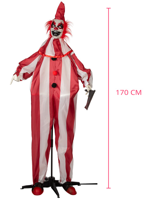Decorațiune animată clovn malefic cu mișcări 170 cm