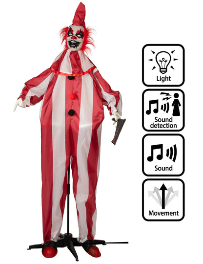 Decorațiune animată clovn malefic cu mișcări 170 cm