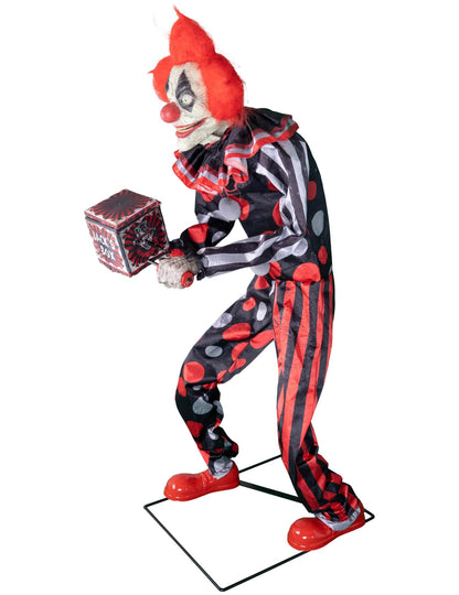 Décoration animée clown maléfique avec mouvements 175 cm