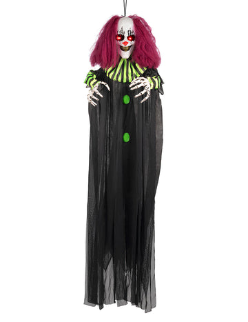 Decorare animată îngrozitoare clovn atârnând 130 cm