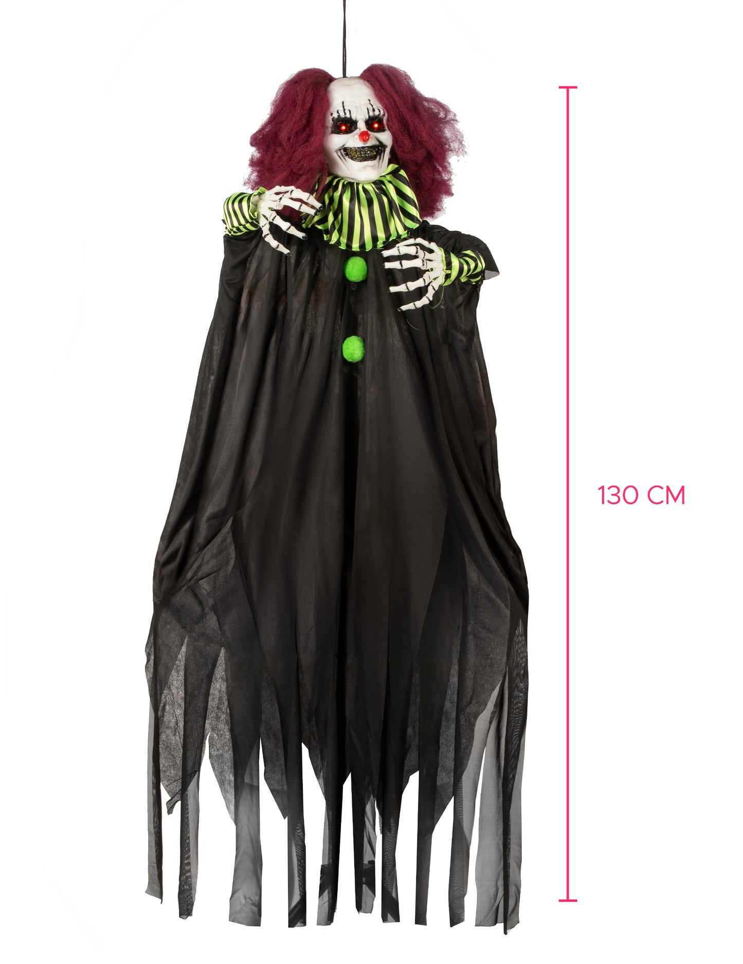 Decorare animată îngrozitoare clovn atârnând 130 cm
