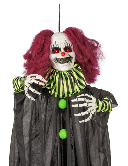 Decorare animată îngrozitoare clovn atârnând 130 cm
