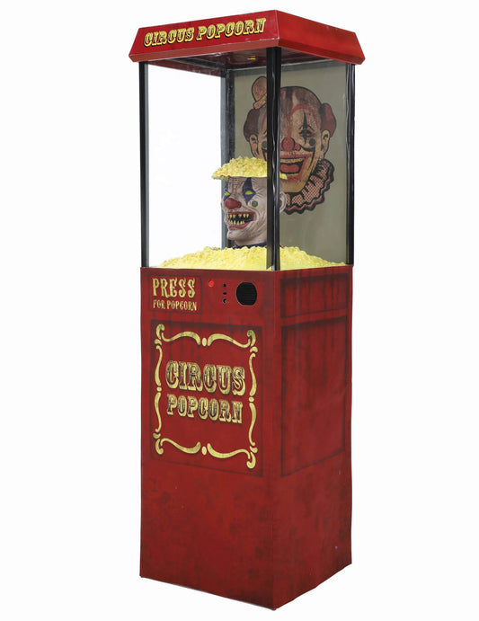 Dispenser de popcorn decorativ animat cu clovn înfricoșător 1,75 m