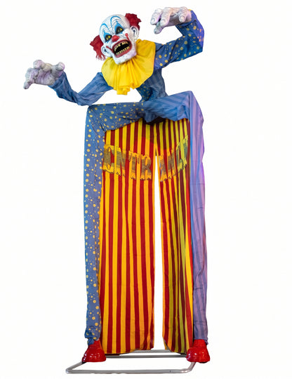 Décoration animée entrée de clown avec mouvements sons et effets lumineux 290 cm