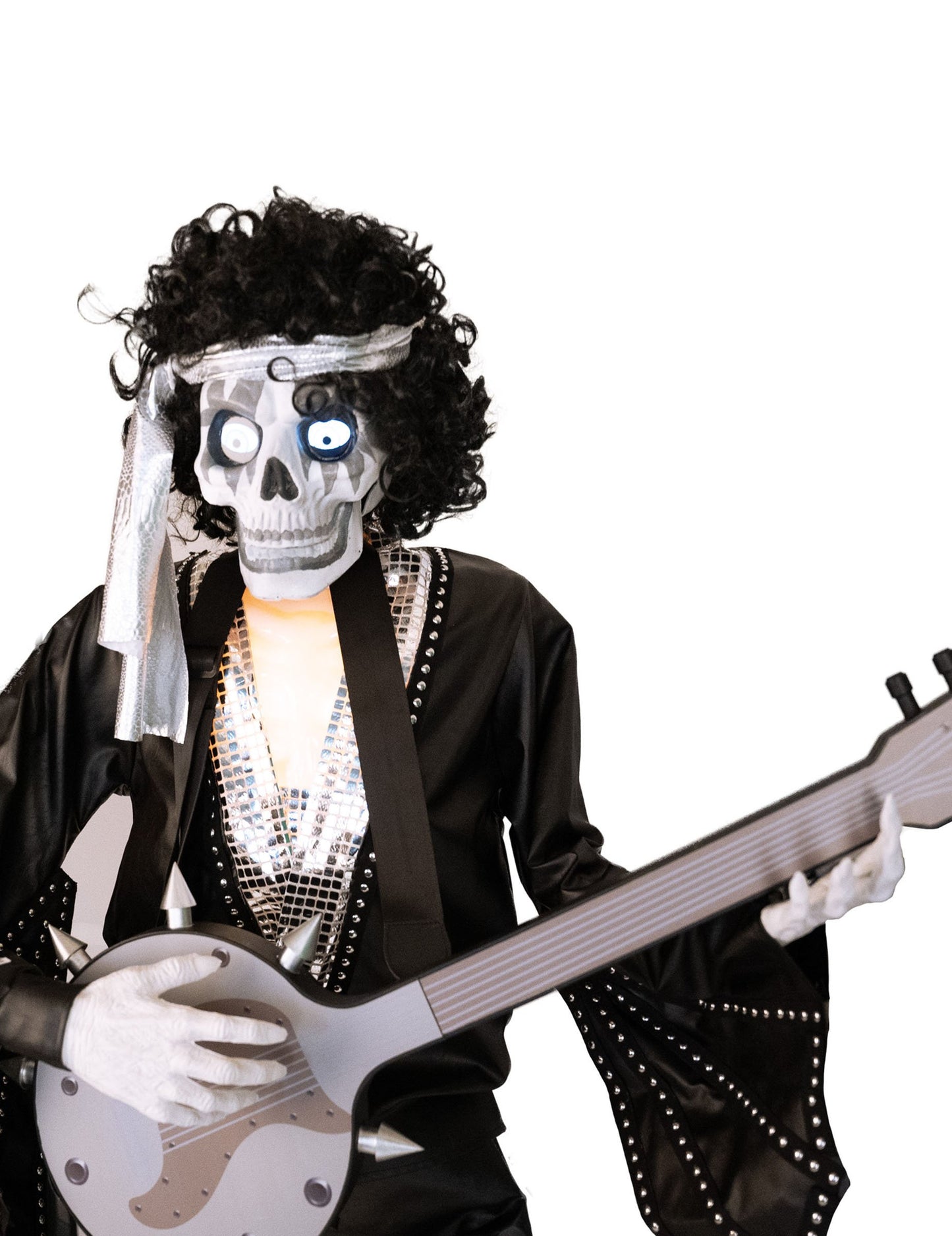 Décoration animée et sonore duo squelettes punk rock 185 cm