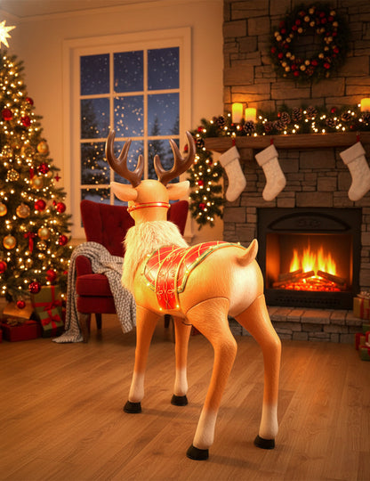 Decorațiune de Crăciun animată, Reni fantezisti, 120 cm