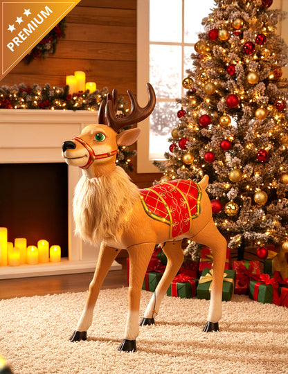 Decorațiune de Crăciun animată, Reni fantezisti, 120 cm