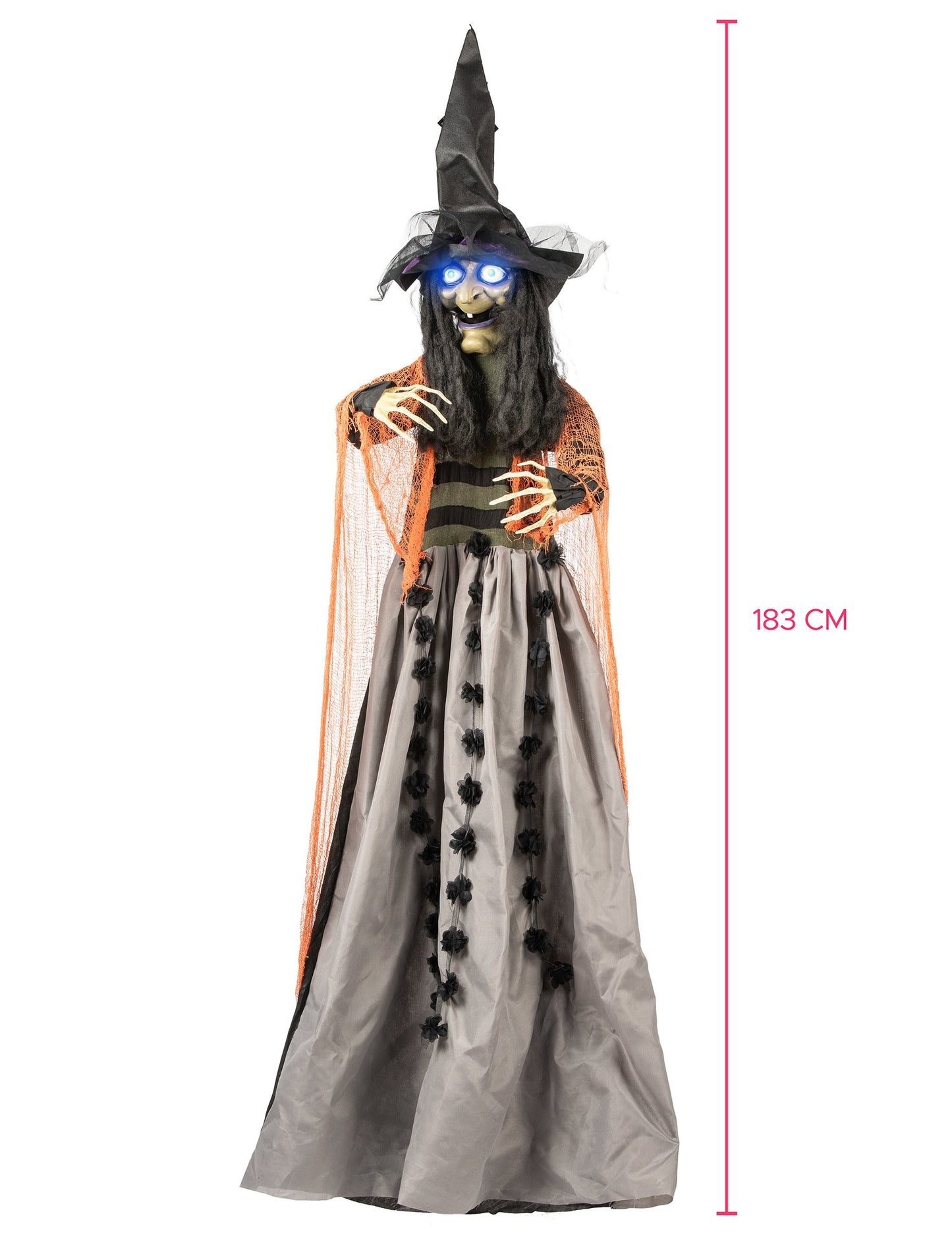 Decorațiune de vrăjitoare suspendată, animată, cu sunet și lumină 183 cm