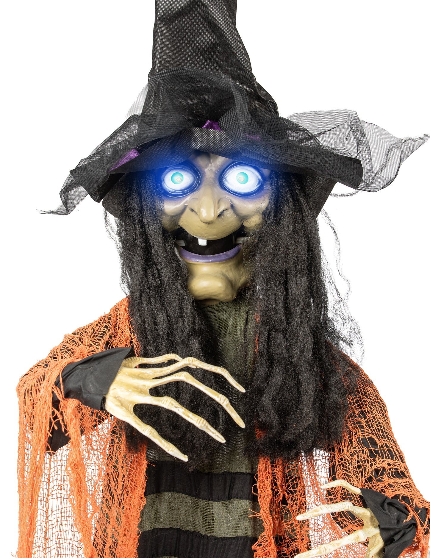 Decorațiune de vrăjitoare suspendată, animată, cu sunet și lumină 183 cm