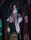 Decorațiune animată suspendată clown malefic cu mișcări și sunete 90 cm