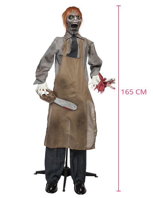 Decorațiune animată cu ucigaș terifiant cu drujbă 165 cm