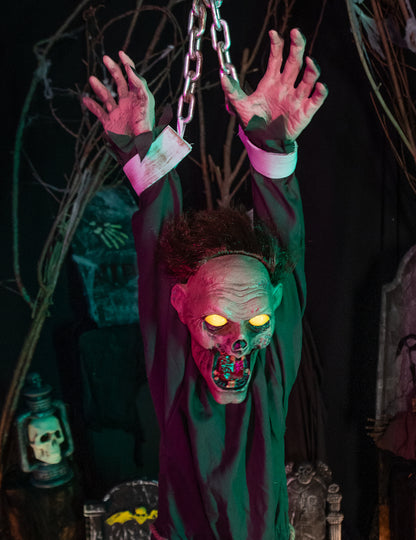 Decorațiune animată cu zombi, 1,4 m, care se zvârcolește și tremură