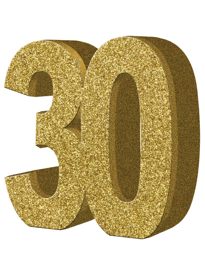 Décoration de table 30 ans pour anniversaire dorée à paillettes