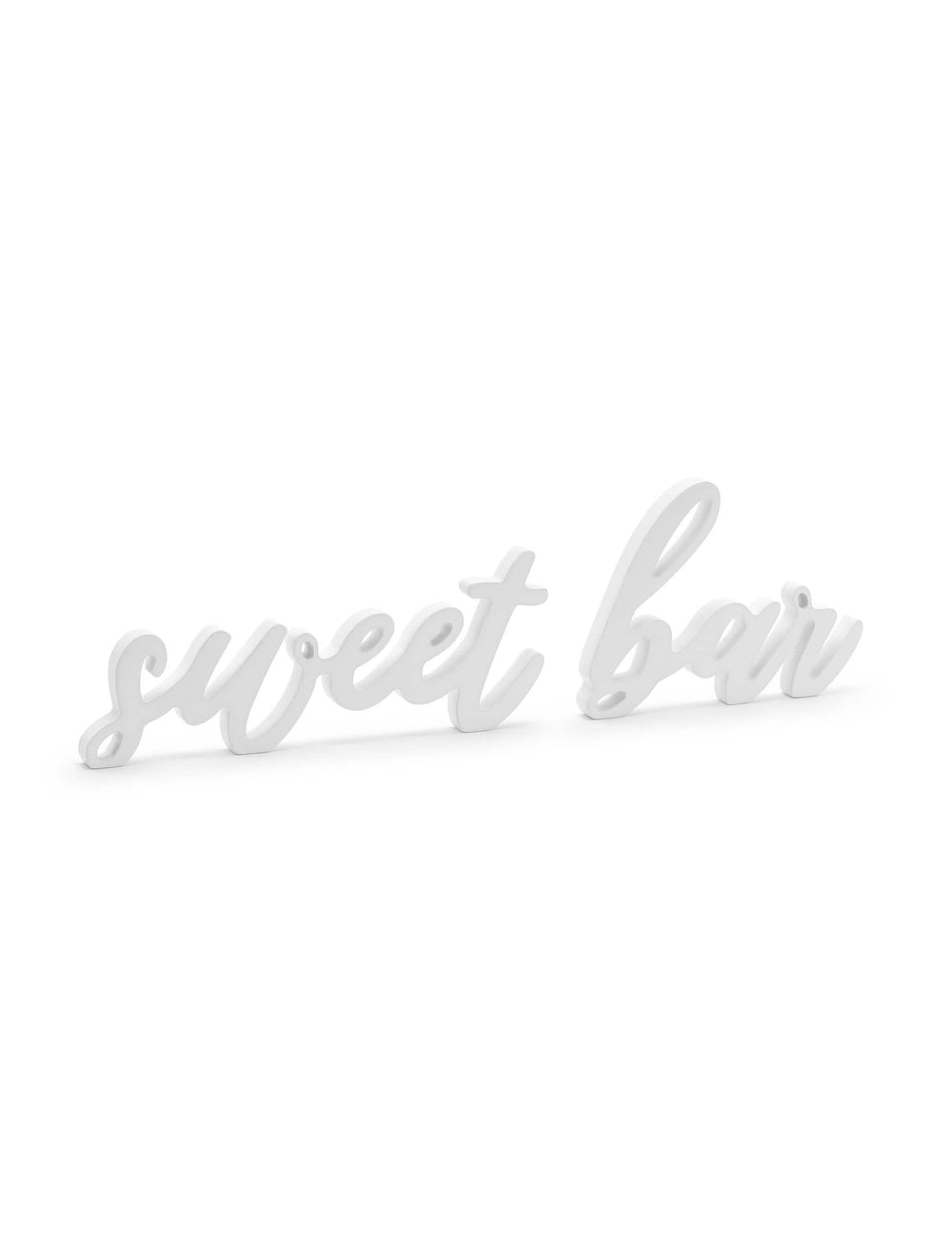 Decorațiune din lemn sweet bar pentru nuntă albă