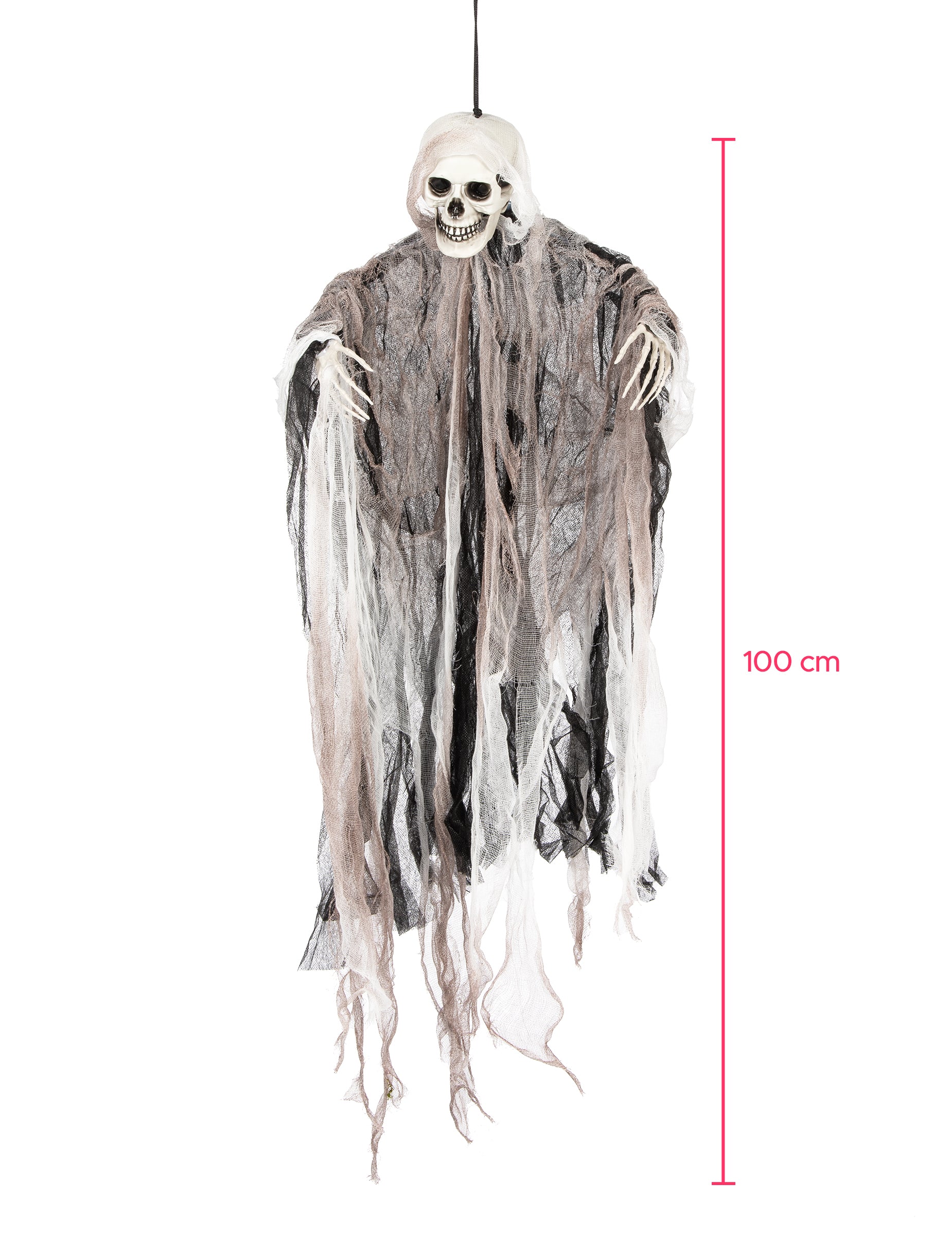 Dimensions de la décoration faucheur squelette à suspendre