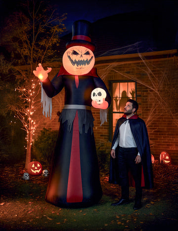 Decorațiune gonflabilă înfricoșătoare cu dovleac la 360° cm