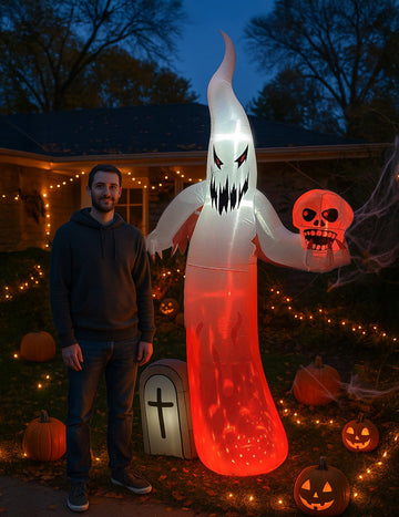 Décoration Gonflable Fantôme Lumineux 270 cm