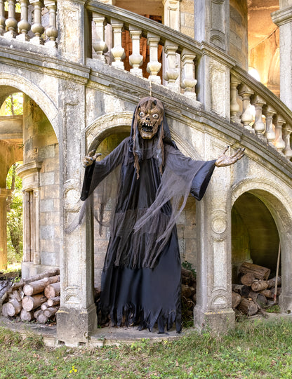 Decorațiune gigantică de Halloween: vrăjitoare/zombi agățat, 3,50 m