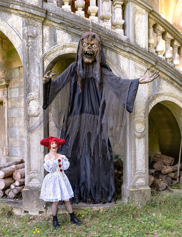 Decorațiune gigantică de Halloween: vrăjitoare/zombi agățat, 3,50 m