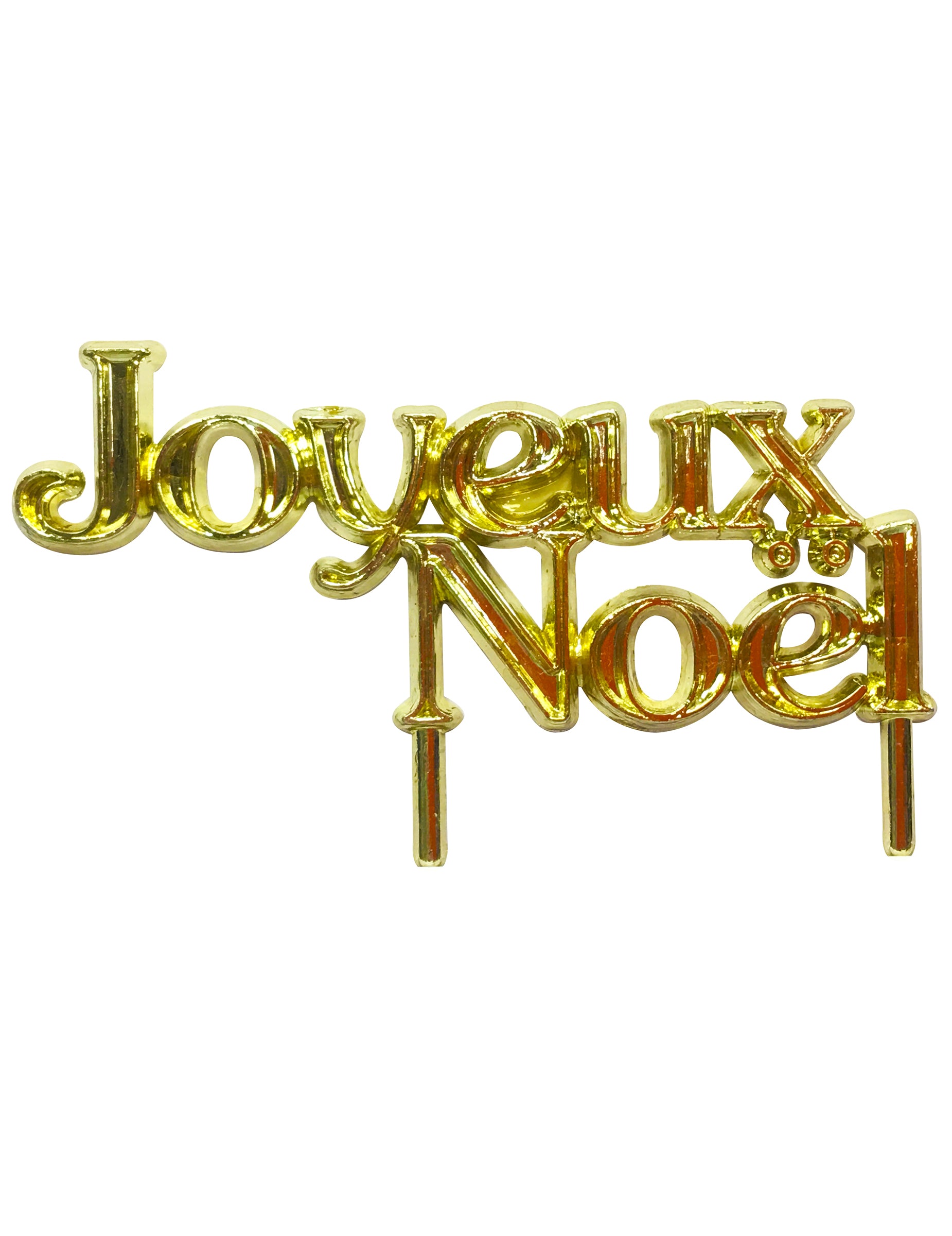 Décoration Joyeux Noël pour bûche doré