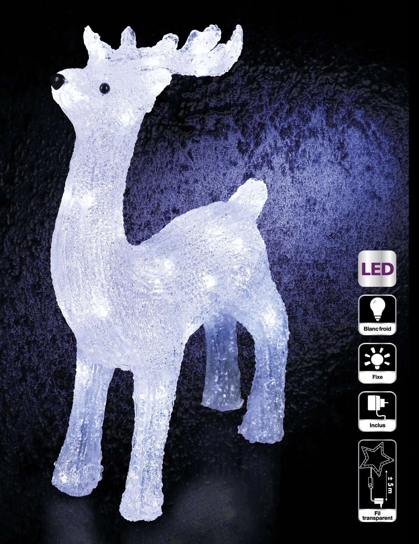 Decorațiune luminoasă ren 45 cm 