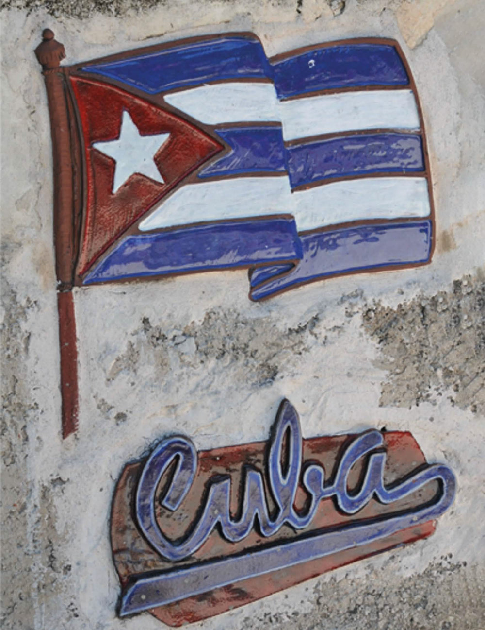 Decorațiune murală Cuba pentru petrecere roșu albastru și alb cu drapel în relief