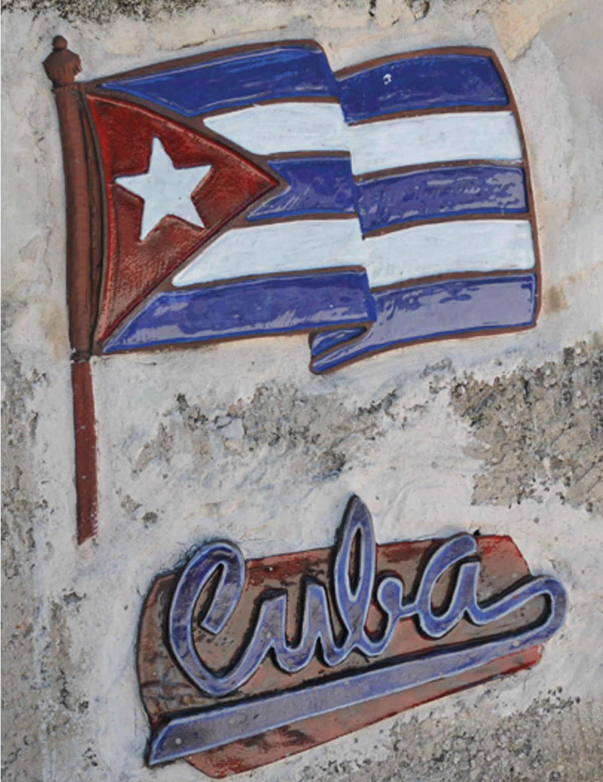 Decorațiune murală Cuba pentru petrecere roșu albastru și alb cu drapel în relief