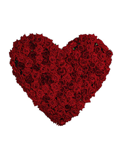 Décoration murale cœur de roses pour fête rouge