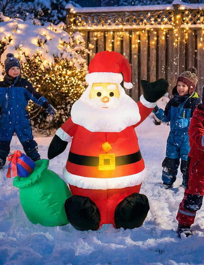 Decorațiune Moș Crăciun gonflabilă și luminoasă 120 cm 