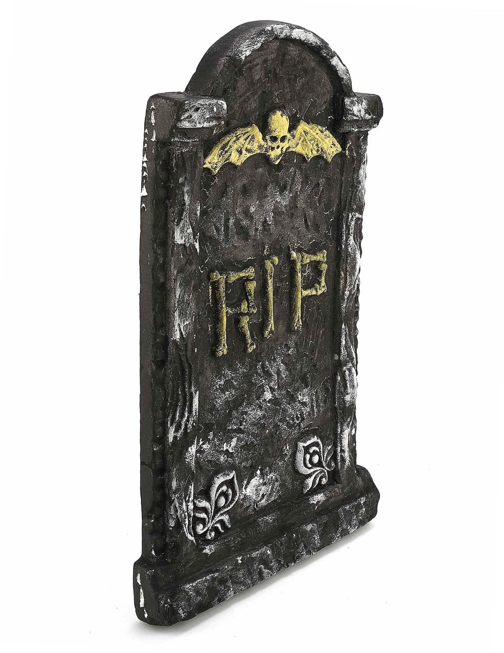 Vedere din profil a decorațiunii pietrei tombale halloween