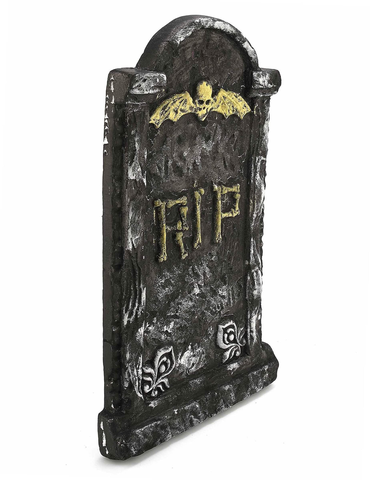 Vedere din profil a decorațiunii pietrei tombale halloween