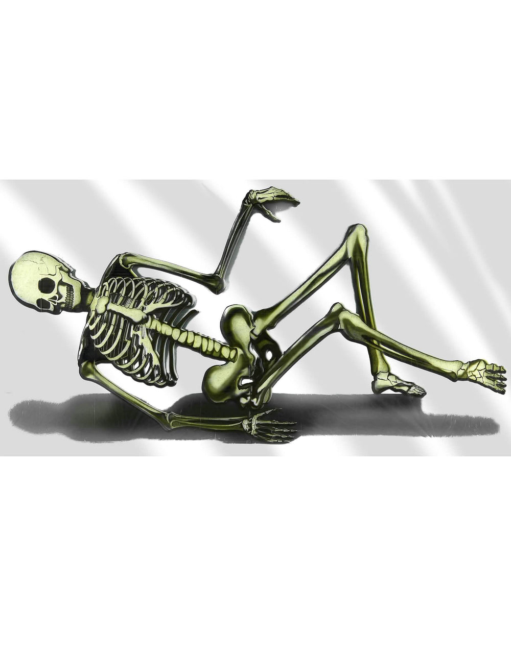 Decorațiune din plastic în formă de schelet pentru canapea pentru halloween alb și verde