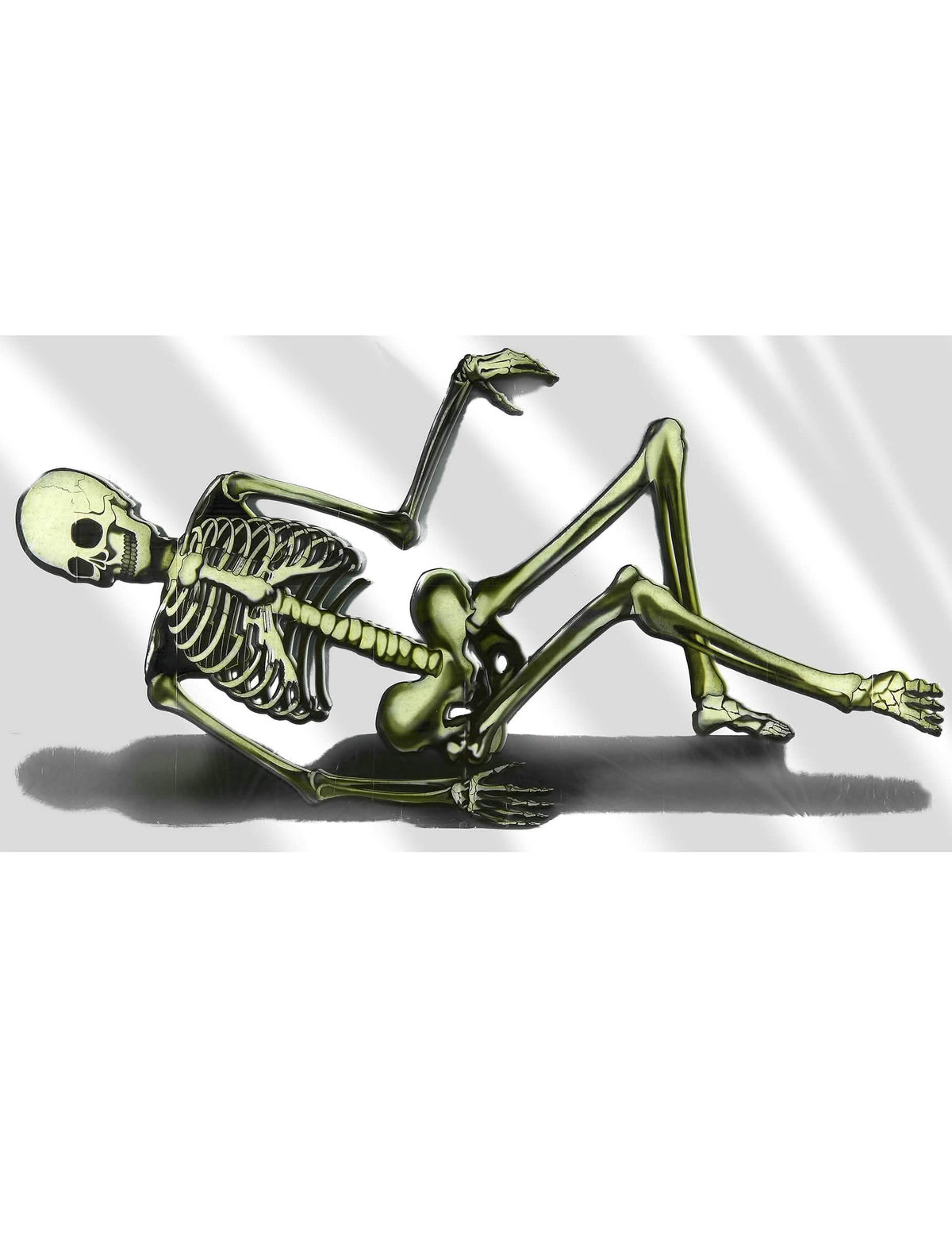 Decorațiune din plastic în formă de schelet pentru canapea pentru halloween alb și verde