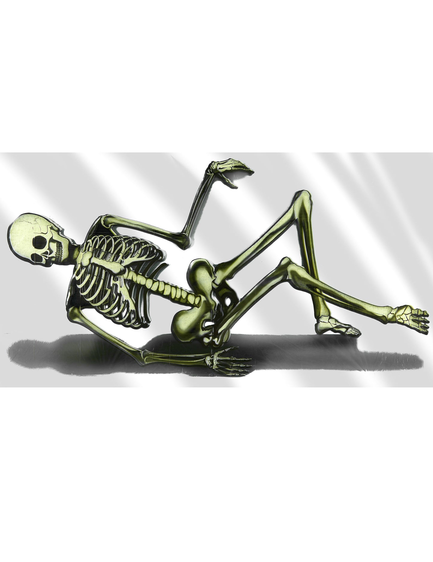 Canapea schelet de decorare din plastic 75 x 150 cm Halloween