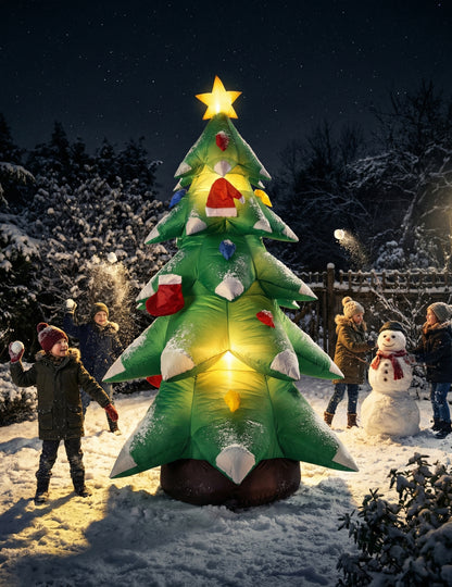 Decorațiune brad de Crăciun gonflabilă și luminoasă 183 cm 