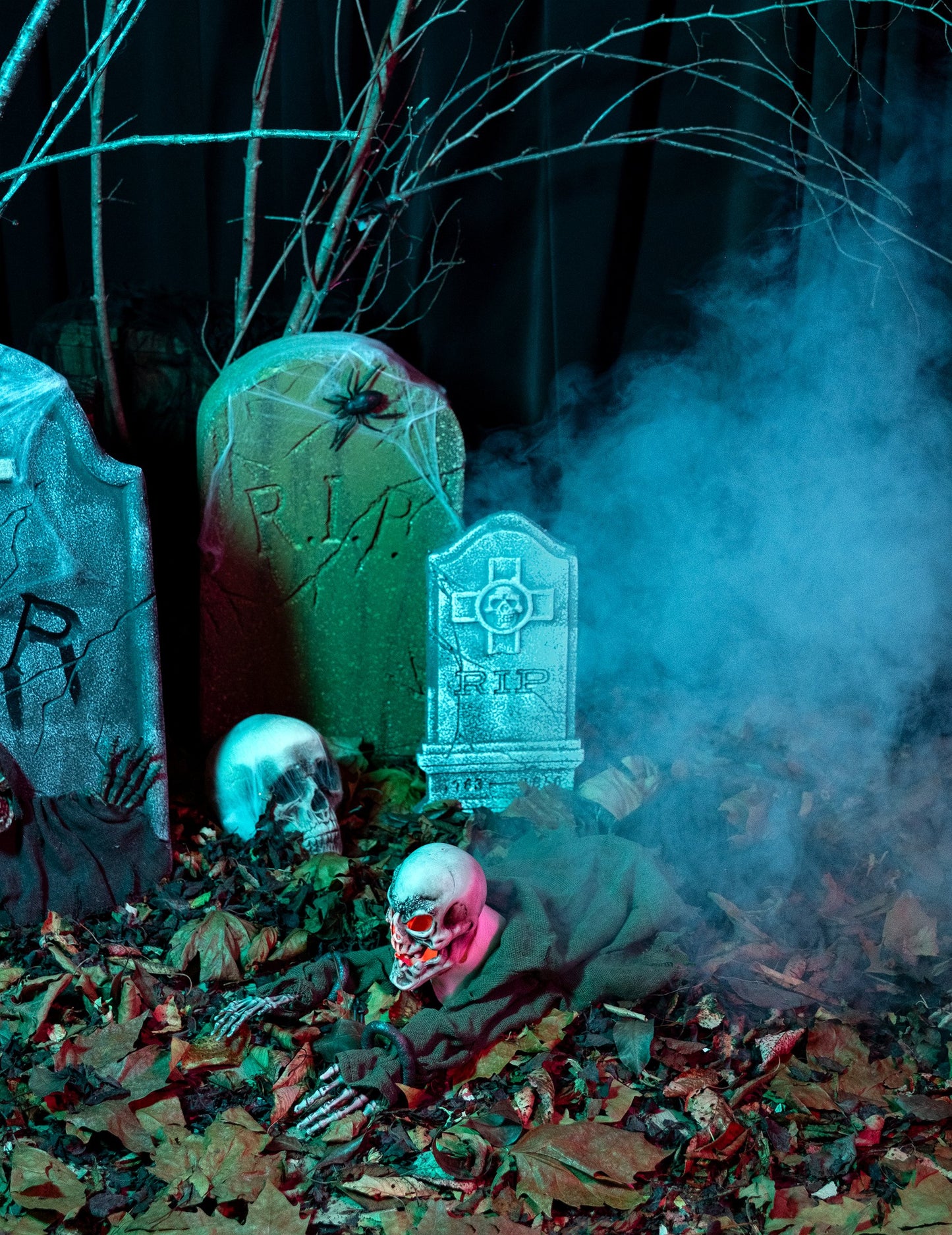 Decorația scheletului animat luminos și sunet de Halloween