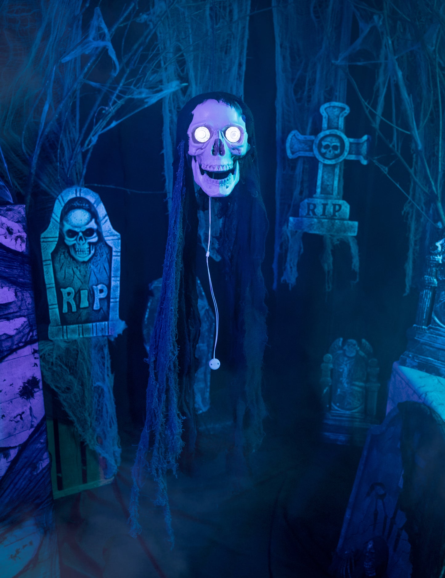 Decorare de craniu animat luminos și sunet de 70 cm