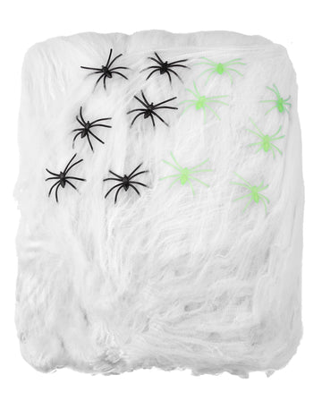 Decorarea pânzei de păianjen alb cu păianjeni 500 g Halloween