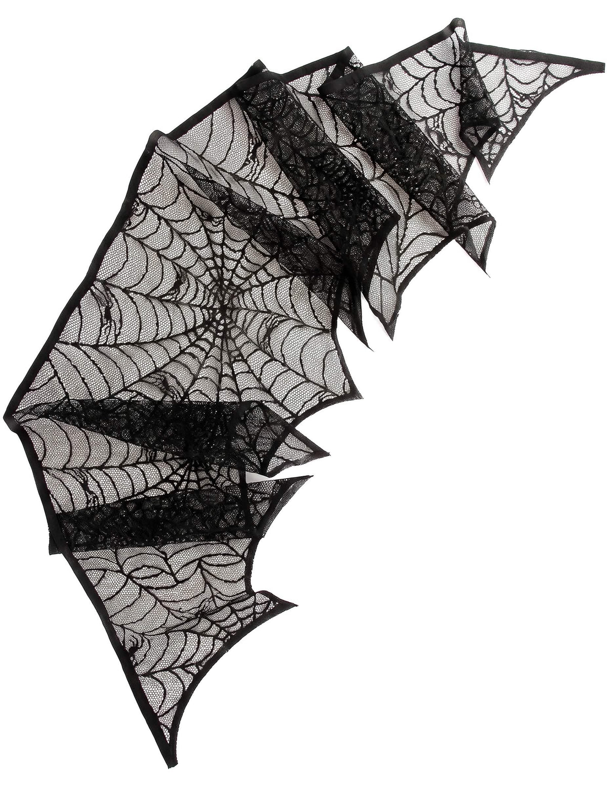 Decorațiune pânză de păianjen din dantelă neagră 43 cm x 2,50 m